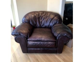 Large Cushioned Burgundy Leather Seat