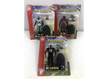 2006 NFL Re-play Figures Ware, Lewis, Williams - 3 Pieces