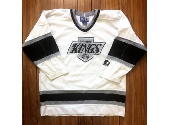 1990sNHL Los Angeles Kings Embroidered Hockey Jersey Size Youth XL - NHL Licensed By Starter