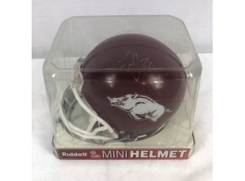 Felix Jones University Of Arkansas Signed Riddell Mini Helmet