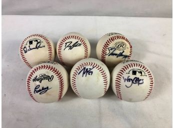 Six Signed MLB Baseballs, Shawn Riggins, Enrique Wilson And Others - 6 Pieces