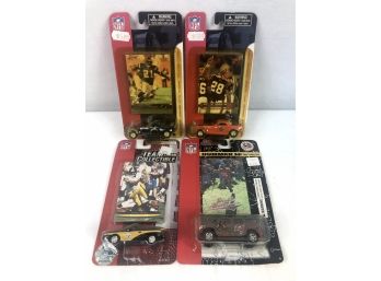 2002/2004 NFL Team Collectible Car And Player Card, Tomlinson, Dillon, Ward, Brooks - 4 Pieces