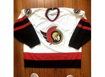 NHL Ottawa Senators Embroidered Hockey Jersey In White, Size Adult XL - NHL CCM