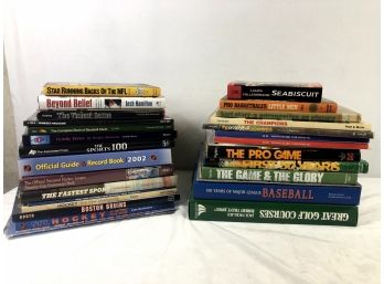 Large Lot Of Sports Books Basketball, Hockey, Football, Golf - 25 Pieces