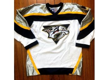 1990s NHL Nashville Predators Embroidered Hockey Jersey, Size Youth XL - NHL Licensed By Starter