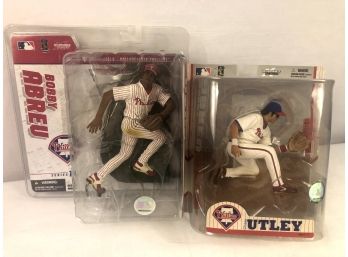 2006/2008 MLB Phillies Figures Bobby Abreu And Chase Utley - 2 Pieces - Mcfarlane Toys