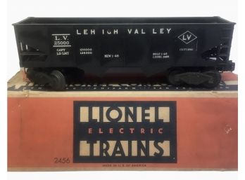 Lionel #2456  'O' Scale Lehigh Valley Hooper Car, Part Of The # 2141WS Set, 1948-9