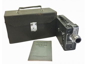 Vintage Cine Kodak Model K With Case And Booklet