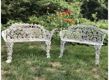 Pair Of Beautiful Metal Garden Benches