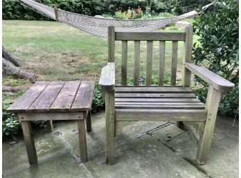 SMITH &HAWKEN Teak Patio Chair With Square Side Table