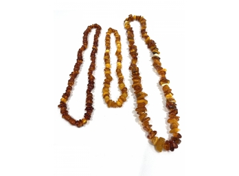 3 Genuine Amber Necklaces