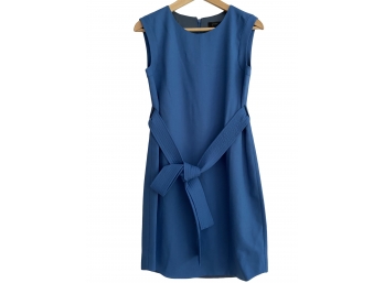 J Crew Blue Wool Sheath Dress With Belt Size 2P Never Worn