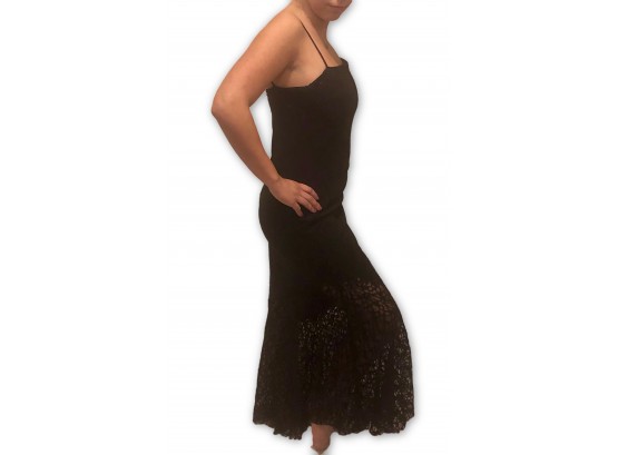 NIKI LIVAS Black Embellished Gown - Size 6 (Retail $549.00)