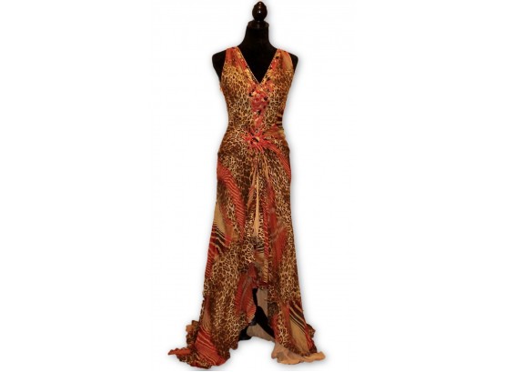 ZUHAIR MURAD Beaded Gown W/ Train - Size 10 (Retail $7,750.00)