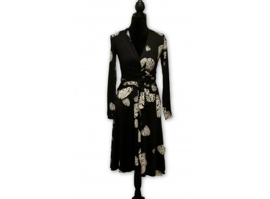 ISSA Black/White Butterfly Dress - Size 6 (Retail $395.00)