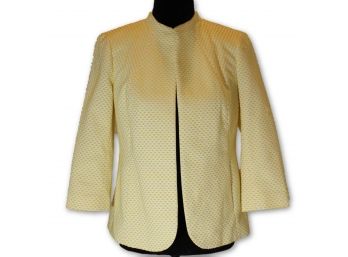 TALBOT'S White/Yellow Checkered Jacket  - Size 4P (Retail $425.00)