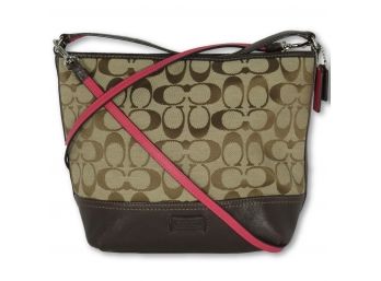 COACH Crossbody Monogram Bag W/ Pink Interior (Retail $275.00)