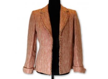 DANA BUCHMAN Orange Wool Mix Jacket  - Size 2