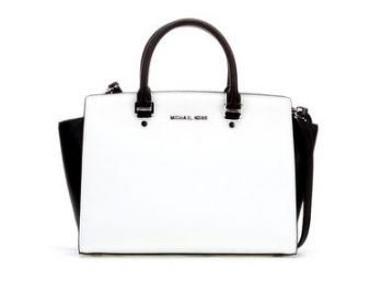 MICHAEL KORS Color-Block Leather Satchel Handbag (Retail $398.00)