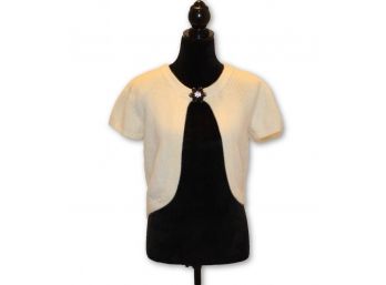 AGNONA Short Cashmere, Jeweled Sweater  - Size 46 (Retail $685.00)