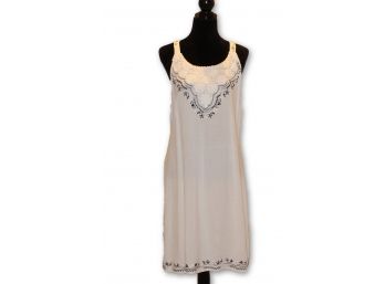RAYA SUN White Embroidered Dress - Size XL