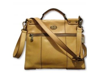 FOSSIL Butterscotch Revival Flap Leather Satchel/Crossbody (Retail $198.00) NWT