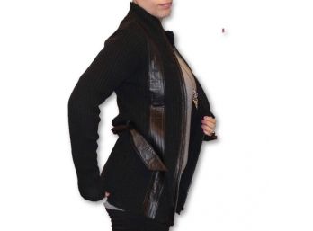 I.N.C. Leather Belted Sweater (Retail $225.00) - Size M