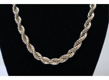 Metallic Champaigne Colored Twist Necklace Signed 'R'