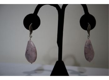 Jay King DTR 925 Sterling Silver And Pink Stone Pierced Earrings