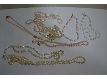 Faux Pearl Necklace Lot