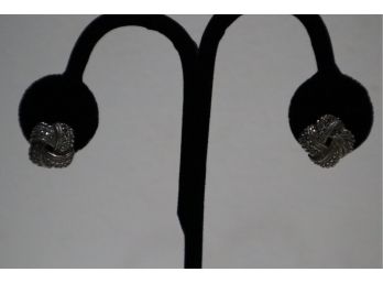 925 Sterling Silver And Marcasite Earrings Signed FAS