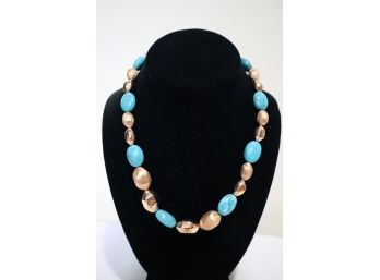 Bronze Milor Italy With Blue Stones Necklace