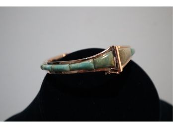 Jay King DTR Copper And Green With Brown Stones Bracelet Magnetic Clasp With Safety