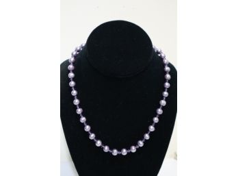 925 Sterling Silver Clasp Purple Colored Honora Pearls With Purple Crystals Necklace China