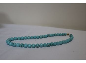 585 Gold Clasp Light Blue Stone Necklace