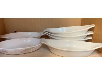 Two Mikasa Fire & Ice  Ironstone Dished Along With 4 Others