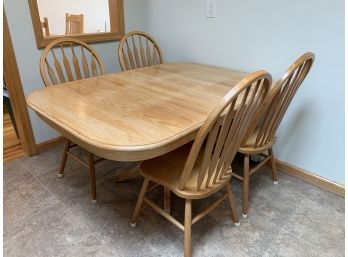 All Wood Furniture Co. Oak Table & Four Chairs