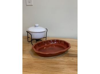 Roscher & Co. Baking Dish & A Kitchen Essentials Serving Dish In Stan With Lid