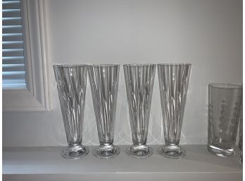 Four Tall Waterford Beer Glasses