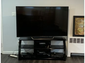 Sony 65' Flatscreen Television  On Stand With Remote VHS & DVD Player