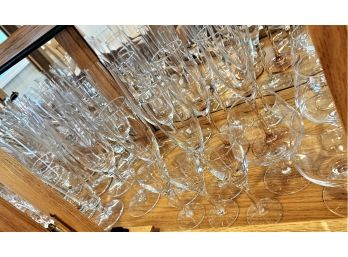 Group Miscellaneous Glass & Stemware , Pitchers, Candleholders & More - 36 Pieces