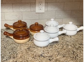 Group Of  Lidded Soup Crocks