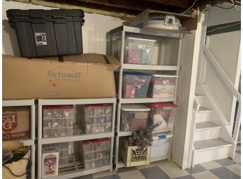 Large Group Of Christmas Decorations (BLACK STORGE BOX NOT INCLUDED)