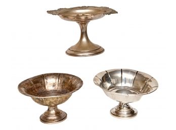 Collection Of Sterling Silver Weighted Pedestal Bows