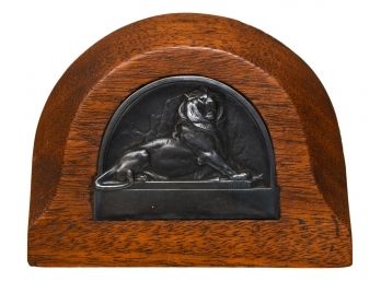 A. Bartholdi Belfort Lion Plaque On Wooden Stand