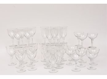 Collection Of Vintage Crystal Stemware (total Of 35 Glasses)