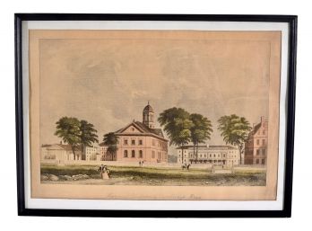 Framed Antique Print Of Harvard University - Cambridge, Mass.