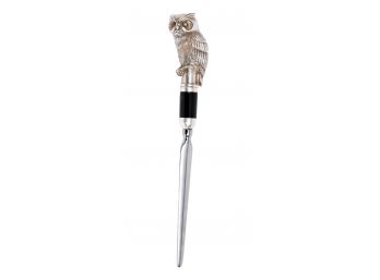 Hallmarked Sterling Silver Owl Letter Opener With Stainless Steel Tip