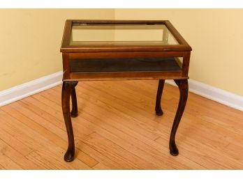 Antique Hinged Glass Display Cabinet Table