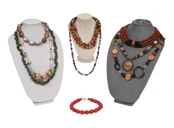 Collection Of Good Quality Unique Eclectic Vintage Chunky Beaded Jewelry